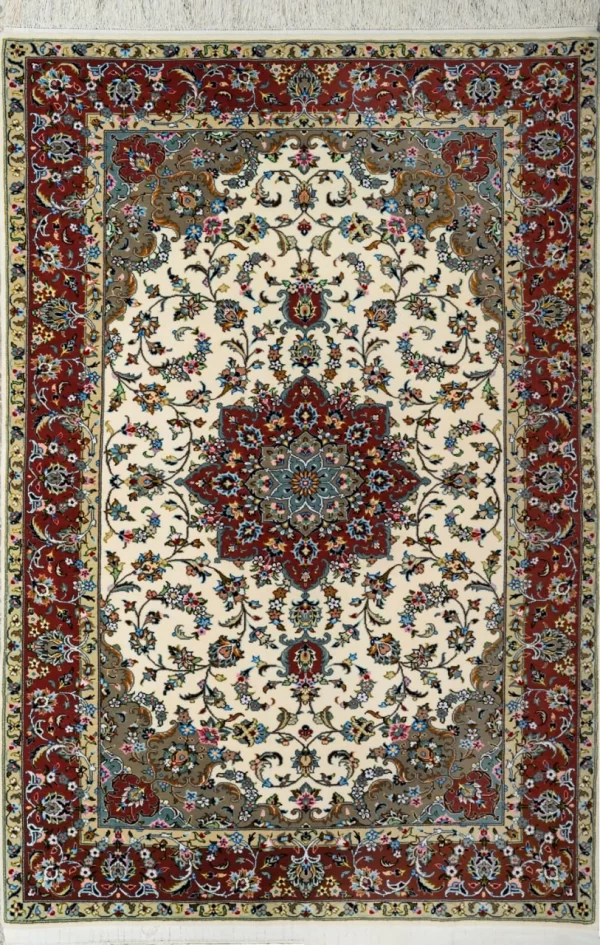 قالیچه کرک گل ابریشم طرح تقدیسی