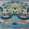 قالیچه گل و مرغ برجسته